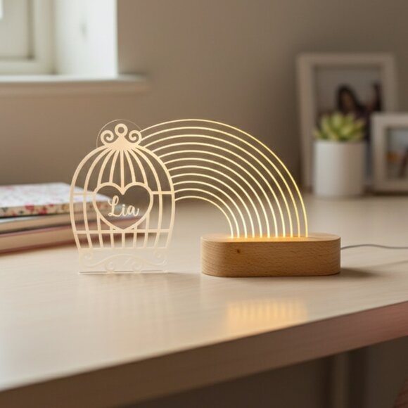 Rainbow Love Night Light – Personalized LED Nightlight - Picture 8 of 8